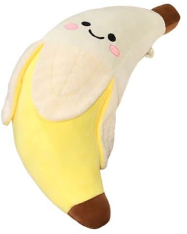Xiyocadt Bananen PlüSchtier, PlüSchtier Banane Stofftier Kawaii Kissen, Langeskuscheltier Kawaii Niedliches Weiches FüR Baby Jungen MäDchen (25cm,Weiß)