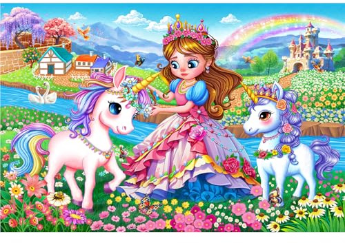 HUADADA 100 Piece Jigsaw Puzzles for Children, Kids Ages 4-8, Magic Princess Theme