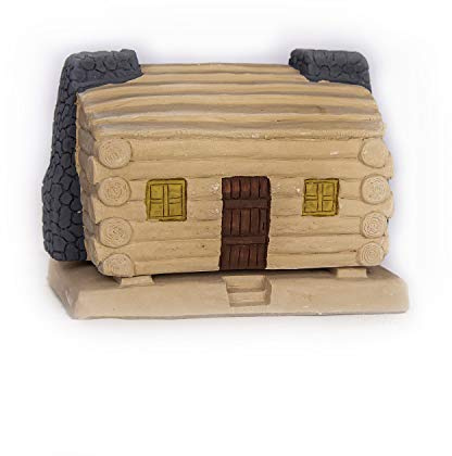 Incienso de Santa Fe - Log Cabin Natural Wood Incense Burner, Includes 20 Piñon Incense Bricks