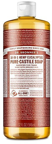Dr. Bronner Magic Soaps Pure-Kastilien Seife, 18-in-1 Hemp Eukalyptus, 32-Unze
