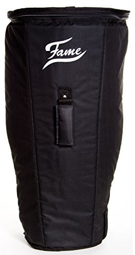 Fame Conga Bag, Large 30x16 (76x41cm), Gepolsterte Percussion Tasche, Kunststoff, Rucksackgurte, Extra Starkem Reißverschluss, Wasserabweisend, Schwarz