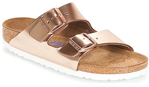 Birkenstock Arizona - Sandali con Cinturino alla Caviglia Donna, arancione (metallic copper/soft footbed), 36 EU