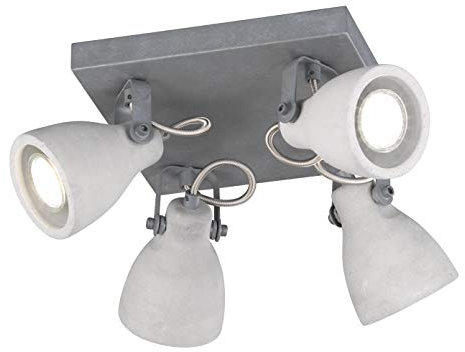 Trio Leuchten Deckenleuchte Concrete 802530478, Metall, Schirm Beton, 4 x GU10, 23 x 23 x 18 cm
