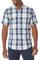 Amazon Essentials Men's Regular-Fit Short-Sleeve Poplin Shirt, Navy White Large Plaid, M