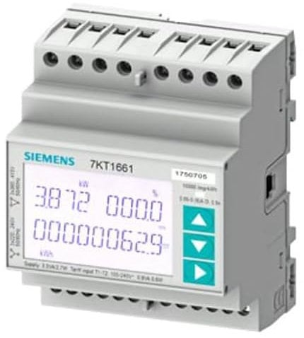 Siemens 7KT PAC1600 Energiemessgerät LCD 90.6 mm x 72.3 mm Digital / 3-phasig 1 Eing. Impulsausgang