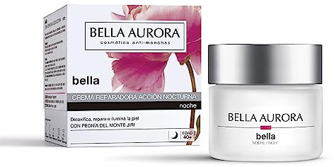BELLA AURORA - Restrukturierende und Reparierende Anti Aging Nachtcreme gegen Pigmentflecken 50 ml, Gesicht Nachtpflege ab 40 Jahren - Mit Granatapfel, Pfingstrosenextrakt und Tetrapeptiden