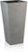 IDEALIST Small 50.5cm Tall Planter for Garden | Grey Reinforced Stone Tapered Square Planter | Outdoor Pots with Drainage Holes L24.5 W24.5 H50.5 cm, 18 litres