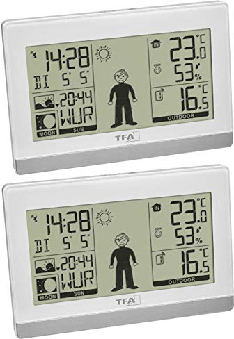 Funk-Wetterstation mit 2 Display Weather Boy Mega TFA 35.1159.99 (Weiss 35.1159.02.99)