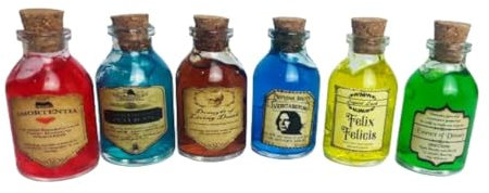 6 Sixes Trank Set Halloween handgefertigt Zaubertränke Sammlerstück Full Fan Set Kork kleine Flaschen Geschenk kleine Gläser Fläschchen