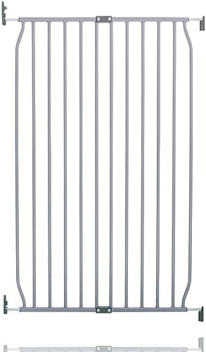 Safetots Extra Tall Eco Screw Fit Baby Gate, Grey, 70cm - 80cm | 100cm high, trip-free design, wide opening, one-handed use, optional one-way restrictor, child-safe finish