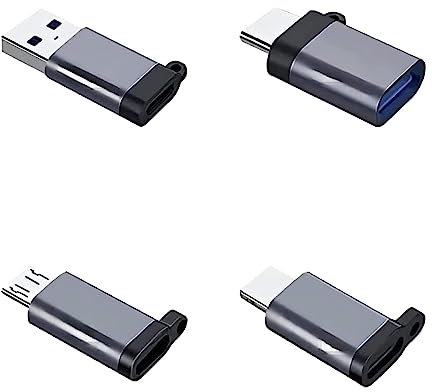 SZFUDIGO USB c Adapter 4 Pack,Adapter USB c auf USB x1,USB auf USB c x1,USB c auf Micro USB x1,Lightning to USB c to Adapter x1, Sorgen Sie Sich Nicht mehr um falsche Datenkabel-Schnittstellen