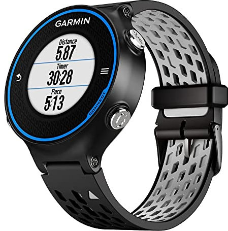 WIIKAI Armband Ersatzarmbänder kompatibel für Garmin Approach S6/Forerunner 735XT/630/620/235/220 Silikon Ersatz Uhrenarmbänder.(Schwarz+Grau)