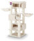 Petrebels Kratzbaum XXL, Turnpike 200 cm, mit Dicke Ø 15 cm Stämme, Maine Coon Kratzbaum für große Katzen, 76 x 76 x 200 cm, Farbe Beige/Creme