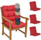 Beautissu Coussin Exterieur Jardin Flair NL – Set de 4 Coussins Chaise Jardin pour Chaise, Fauteuil ou transat de Jardin, terrasse ou Balcon - 100x50x8cm - Dossier Standard – Rouge