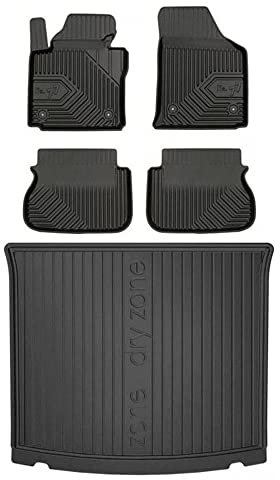 M MOTOS Set de Alfombrillas de Goma y Alfombrillas de Maletero para Volkswagen Caddy III 2015-2020 Mejora la Comodidad de Tus Viajes con la Alfombrilla Antideslizante para Coche 3D- Alfombrillas para