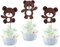 24 Stück Bär Baby Cupcake Toppers Teddybär Tortendeko Geburtstag Muffin Dekoration für Baby Shower Kinder Geburtstagsfeier Party Kuchen Dekoendeko