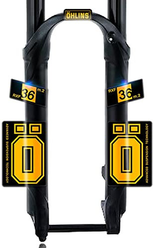 BUSEB Autocollants de Fourche Avant de vélo Oh-lins RXF36 M.2 Autocollant de Fourche Avant VTT Amortisseur Avant Changement de Couleur Autocollant Accessoires de vélo (Color : Yellow)