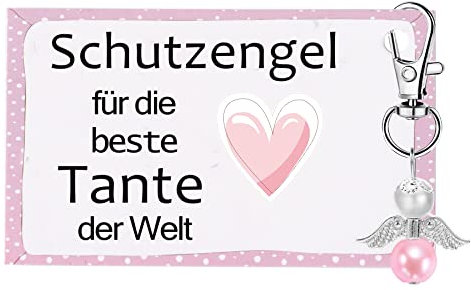 MKISHINE Schutzengel Schlüsselanhänger Geschenk für die beste Tante der Welt, Glücksbringer, Geburtstagsgeschenk, Aufmerksamkeit