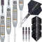 Unicorn Protech Style 5 Dartpfeile mit Stahlspitze, Silber/Gold, 25 g