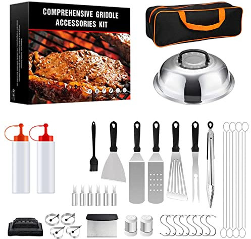 Set Di Attrezzi Per Barbecue, 42 Pezzi Set Bbq Utensili, Set Grigliata Barbecue, Accessori Barbecue Acciaio Inox Per Grigliare Ganci Valigetta Bbq Di Utensili Teppanyaki Per Campeggio