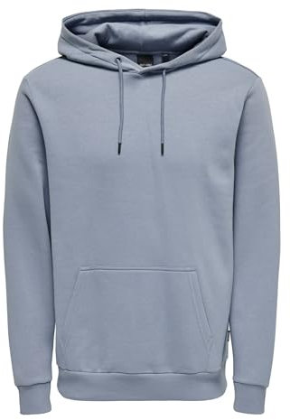 ONLY & SONS Herren Hoodie ONSCeres Kapuzen-Sweatshirt mit Fronttasche 22018685 Flint Stone XL