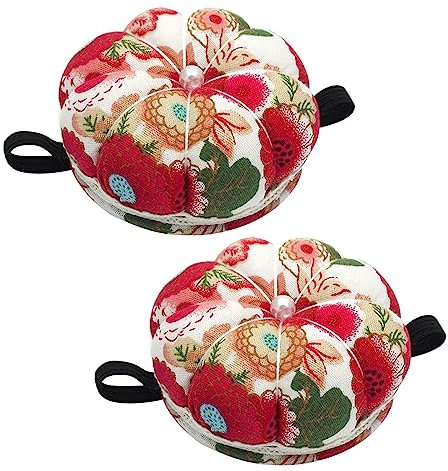 Kiuiom Nadelkissen Wearable, Nähen Handwerk Nadelkissen,Kreative Nadelkissen,2PCS DIY Nadelkissen Handgelenk Armnadelkissen Armnadelkissen Handgelenk Nähzubehör Handgelenkkürbis DIY Nähen Handwerk