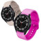 LanQii Bracelets Silicone 20MM pour Samsung Galaxy Watch FE 40mm/7/6 Classic (40mm/44mm/43mm/47mm), Bracelet de Remplacement Souple - Rose+Rouge