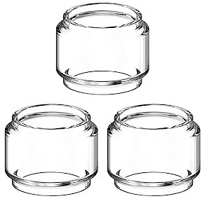 WratryParts 3pcs Replacement Fat Bubble Straight Glass Tube Tank for Uwell Valyrian 3 III RTA Tank (6-ML Fat)