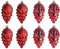8 Stück Weihnachtskugeln Kunststoff, 9CM Weihnachtskugeln Set, Tannenbaum Zapfen Weihnachtsschmuck Christbaumkugeln für Weihnachtsbaum, Hochzeit, Partys, Urlaub, DIY Dekoration, Rot