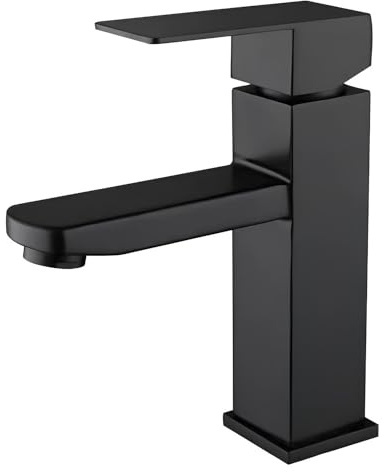 Edelstahl Waschtischarmatur Einhebelmischer, Kaltwasser Warmwasser Mischbatterie, Wasserhahn Bad, Edelstahl Waschtischarmatur, Einhebelmischer, Infache Montage, Für Badezimmer Spül Küche