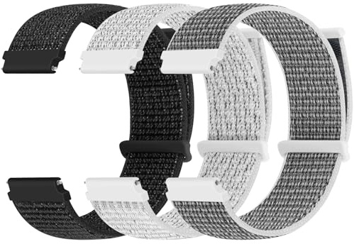 18mm Nylon Armband Kompatibel mit Garmin Venu 4 41mm/3S 41mm/Venu 2S/Vivoactive 4S/Vivomove 3S/Active S/Forerunner 265S(42mm)/255S/Huawei Watch GT 6 41mm/5 41mm/GT 5 Pro 42mm Loop Armband Damen Herren