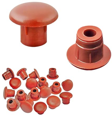 Ctyjia 25 PCS Plug Holes, Drill Hole Cover Caps 5mm, Brown Plastic Hole Plugs, for Cupboard Cabinet Shelf Wardrobe Bookcase