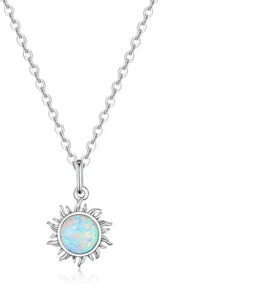 bicup Halskette Ketten Schmuck Herren Frauen Anhänger Necklace Weiße Sonne Anhänger Halskette Apollo Kette Halsketten Für Frauen Platiniert