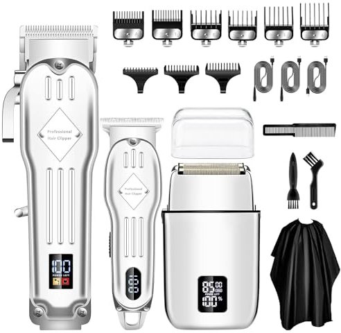 Haarschneider Herren, Barttrimmer & Haartrimmer & Elektrischer Folienrasierer Rasiererset, Haarschneidemaschinen Bartpflege-Set für Männer für Zuhause, Barbier