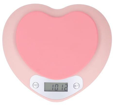 Digitale Küchenwaage mit 1 G Genauigkeit, 5 Kg, Herzform, Wiederaufladbare Lebensmittelwaage, Kochen, Backen