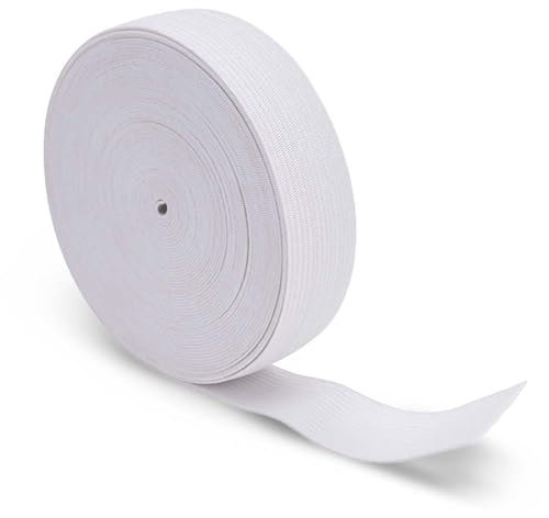 Elastic for Sewing 1 inch Wide(25mm) 11 Yard(10mts) White Elastic Band High Elasticity Knit Band for Waistbands Cuffs Face Masks Underwear Clothing Sportswear DIY Crafts Home Décor Pet Apparel