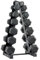 Strongway® Hex Dumbbells Set with Weights Storage Rack Stand Tree 5KG-25KG 2.5-15KG Rubber Coated Cast Iron Weights - Gym Training Weight Lifting Exercise (2.5-15KG SET)