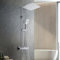 Görbach Colonne Douche INOX avec 38 ° C Mitigeur Thermostatique Colonne Douche avec Robinetterie Salle de Bain Ensemble Douche Mural Baignoire avec Douchette 3 Jets et Tête de Douche 30 * 30cm