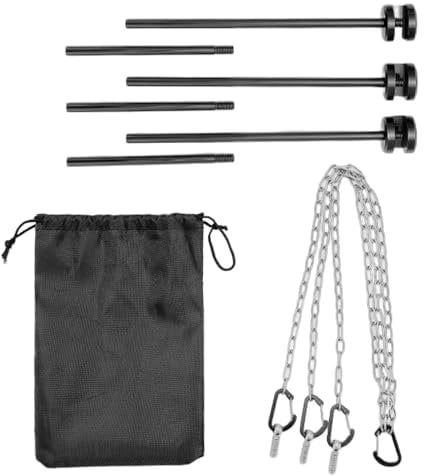 Cooking Camping Tripod – Outdoor Grill Pan Rack Hanger, Portable Grill Pan Bracket | Aluminum Alloy BBQ Tripod Pot Holder, Multifunctional Swing Grill Pan Holder for Hiking, Backpacking, Picnic