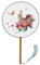 CCAIPU Antique Chinese Floral Embroidered Peacock Hand Fan, 21cm Diameter，Round and square (Round-A)