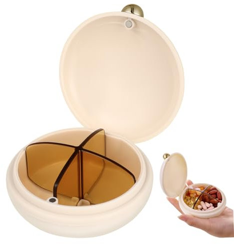 FRCOLOR 2St Pillendose tragbare Apotheke mit wasserdichte Pille Pillenhalter Pillen-Organizer für einen Monat Behälter rund geliefert Fach medikamententasche tablettenteiler Fall klein Abs