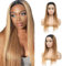 Weeybay Echthaar Perücke für Damen Perücken Straight Human Hair Wig 4X4 Lace Closure Ombre Black to Blonde 150% Density Unprocessed Remy Hair Glueless 20 Zoll
