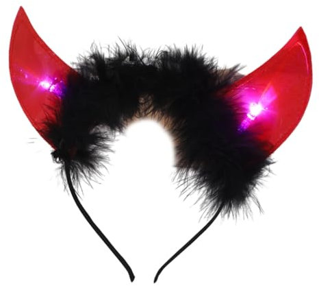 FUXIU Halloween Glow in the Dark Horn Headband for Costume Parties and Cosplay Hairbands Cow Horns Hair Hoop