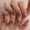 GlamRays Lot de 30 faux ongles à presser rose moyen style chinois, style d'encre minimaliste, ongles acryliques brillants, rose brillant avec ombres de bambou