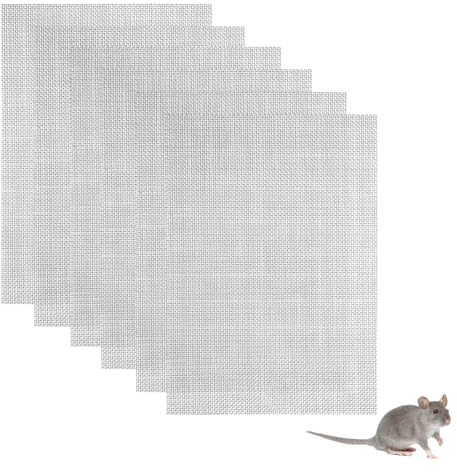 6PCS Stainless Steel Wire Mesh Sheets Adjustable and Multifunctional 20 Mesh Rodent Mesh Durable and Sturdy Insect Rodent Control Mesh for Cover Air Bricks Air Vents Windows Door Filter