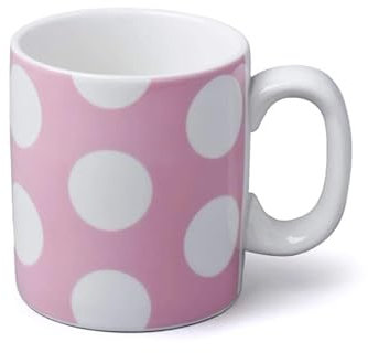 WM Bartleet & Sons - Porcelain Tea and Coffee Mug, 0.7pt, Polka Dot, Smooth Finish, Perfect for Tea, Coffee and Soups, Pink