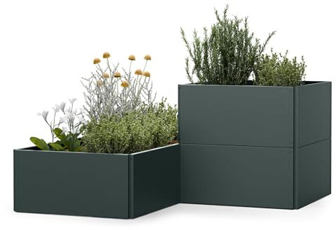 blumfeldt Versagrow Jardinière Surélevée Modulaire, 651L, Acier Résistant à la Rouille & Gel, Hauteur Réglable 30-90cm, Montage Facile – Jardiniere Exterieur pour Fleurs, Herbes & Légumes