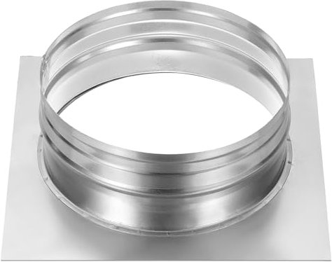 PATIKIL 8 Duct Connector Flange, Dryer Vent Wall Plate Square to Round Straight Pipe Flange Chimney Top Plate for Air Heating Cooling Ventilation Exhaust Fan HVAC System, 10x10 Base