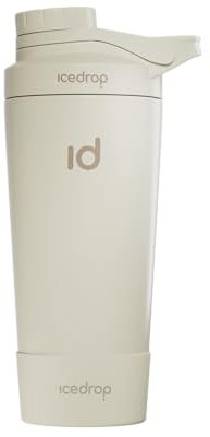 IceDrop® Thermo Shaker Edelstahl [700ml] I 100% Auslaufsicher - Fitness Shaker für 12 Stunden eiskalte Shakes & Getränke I Edelstahl Protein Shaker - Extra robust - Creme