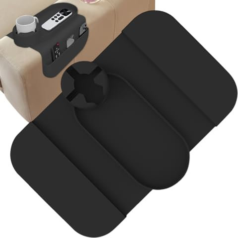 Sofa Armrest Organizer, Anti-Slip Couch Armrest Tray & Cup Holder, Silicone Arm Rest Table For Couch, Space-Saving Multifunctional Removable Design